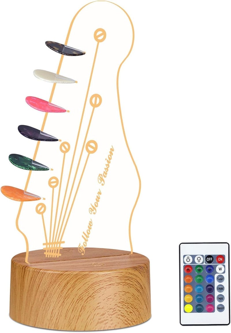 VGJ Light Up Guitar Pick Holder, Acrylic Guitar Pick Display,16-Color Luminous Pick Storage Rack,For Acoustic Electric Bass Ukulele Violin, Gift For Music Lovers Guitar Players - Image 1